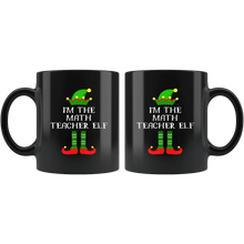 Load image into Gallery viewer, RobustCreative-Im The Math Teacher Elf Christmas Teaching&#39;s - 11oz Black Mug I Just Really Like to Teach Cute Tiny Humans Gift Idea
