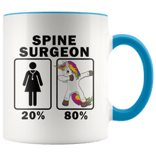 Load image into Gallery viewer, RobustCreative-Spine Surgeon Dabbing Unicorn 80 20 Principle Superhero Girl Womens - 11oz Accent Mug Medical Personnel Gift Idea
