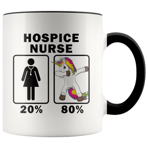 RobustCreative-Hospice Nurse Dabbing Unicorn 80 20 Principle Superhero Girl Womens - 11oz Accent Mug Medical Personnel Gift Idea