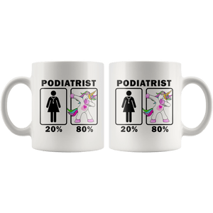 RobustCreative-Podiatrist Dabbing Unicorn 20 80 Principle Superhero Girl Womens - 11oz White Mug Medical Personnel Gift Idea