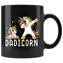 Load image into Gallery viewer, RobustCreative-Dadicorn Unicorn Dad And Baby Fathers Day Dabbing on Party Black 11oz Mug Gift Idea
