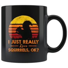 Load image into Gallery viewer, RobustCreative-I Just Really Love Squirrels OK Retro Sunset Silhouette Vintage Safari Black 11oz Mug Gift Idea
