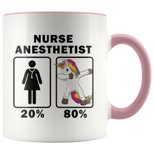 Load image into Gallery viewer, RobustCreative-Nurse Anesthetist Dabbing Unicorn 80 20 Principle Superhero Girl Womens - 11oz Accent Mug Medical Personnel Gift Idea
