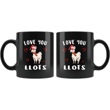 Load image into Gallery viewer, RobustCreative-Love You LLots Llama Dabbing Santa Lover Heart Glasses Santas Hat - 11oz Black Mug Christmas gift idea Gift Idea
