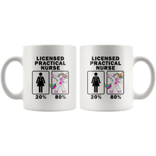 Load image into Gallery viewer, RobustCreative-Licensed Practical Nurse Dabbing Unicorn 20 80 Principle Superhero Girl Womens - 11oz White Mug Medical Personnel Gift Idea
