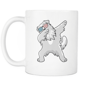 RobustCreative-Dabbing Great Pyrenees Dog America Flag - Patriotic Merica Murica Pride - 4th of July USA Independence Day - 11oz White Funny Coffee Mug Women Men Friends Gift ~ Both Sides Printed