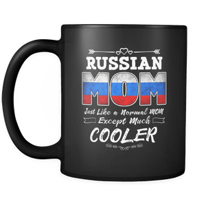 RobustCreative-Best Mom Ever is from Russia - Russian Flag 11oz Funny Black Coffee Mug - Mothers Day Independence Day - Women Men Friends Gift - Both Sides Printed (Distressed)