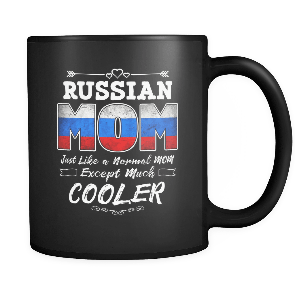 RobustCreative-Best Mom Ever is from Russia - Russian Flag 11oz Funny Black Coffee Mug - Mothers Day Independence Day - Women Men Friends Gift - Both Sides Printed (Distressed)