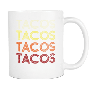 RobustCreative-Tacos Vintage Retro - Cinco De Mayo Mexican Fiesta - No Siesta Mexico Party - 11oz White Funny Coffee Mug Women Men Friends Gift ~ Both Sides Printed