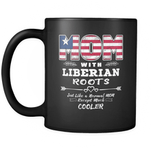 Load image into Gallery viewer, RobustCreative-Best Mom Ever with Liberian Roots - Liberia Flag 11oz Funny Black Coffee Mug - Mothers Day Independence Day - Women Men Friends Gift - Both Sides Printed (Distressed)
