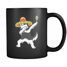 Load image into Gallery viewer, RobustCreative-Dabbing Siberian Husky Dog in Sombrero - Cinco De Mayo Mexican Fiesta - Dab Dance Mexico Party - 11oz Black Funny Coffee Mug Women Men Friends Gift ~ Both Sides Printed
