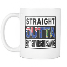 Load image into Gallery viewer, RobustCreative-Straight Outta British Virgin Islands - Virgin Islander Flag 11oz Funny White Coffee Mug - Independence Day Family Heritage - Women Men Friends Gift - Both Sides Printed (Distressed)
