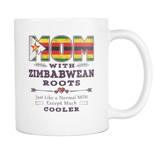 Load image into Gallery viewer, RobustCreative-Best Mom Ever with Zimbabwean Roots - Zimbabwe Flag 11oz Funny White Coffee Mug - Mothers Day Independence Day - Women Men Friends Gift - Both Sides Printed (Distressed)
