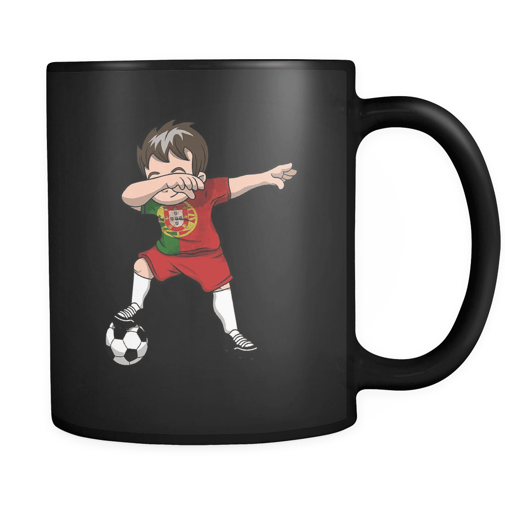 RobustCreative-Dabbing Soccer Boys Portugal Portuguese Lisbon Gift National Soccer Tournament Game 11oz Black Coffee Mug ~ Both Sides Printed