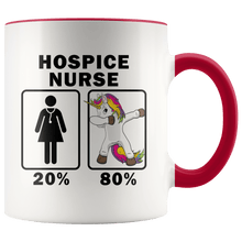 Load image into Gallery viewer, RobustCreative-Hospice Nurse Dabbing Unicorn 80 20 Principle Superhero Girl Womens - 11oz Accent Mug Medical Personnel Gift Idea
