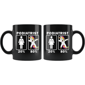 RobustCreative-Podiatrist Dabbing Unicorn 80 20 Principle Superhero Girl Womens - 11oz Black Mug Medical Personnel Gift Idea