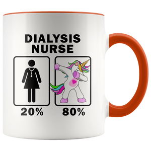 RobustCreative-Dialysis Nurse Dabbing Unicorn 20 80 Principle Superhero Girl Womens - 11oz Accent Mug Medical Personnel Gift Idea