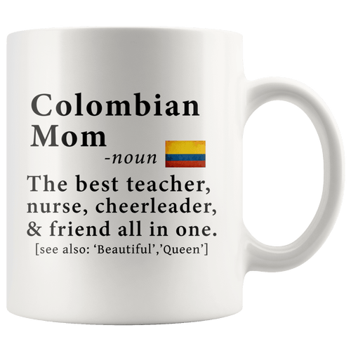 RobustCreative-Colombian Mom Definition Colombia Flag Mothers Day - 11oz White Mug family reunion gifts Gift Idea