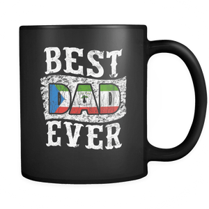 RobustCreative-Best Dad Ever Equatorial Guinea Flag - Fathers Day Gifts - Family Gift Gift From Kids - 11oz Black Funny Coffee Mug Women Men Friends Gift ~ Both Sides Printed