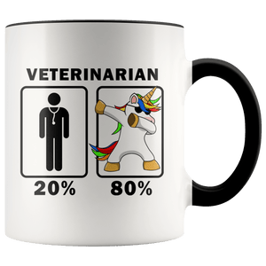 RobustCreative-Veterinarian Dabbing Unicorn 80 20 Principle Graduation Gift Mens - 11oz Accent Mug Medical Personnel Gift Idea