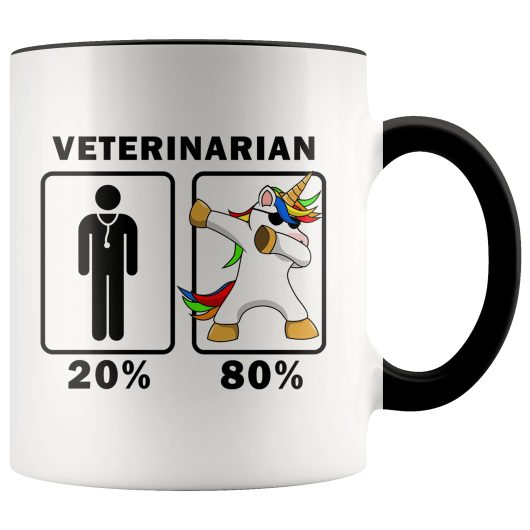 RobustCreative-Veterinarian Dabbing Unicorn 80 20 Principle Graduation Gift Mens - 11oz Accent Mug Medical Personnel Gift Idea