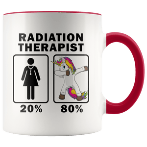 RobustCreative-Radiation Therapist Dabbing Unicorn 80 20 Principle Superhero Girl Womens - 11oz Accent Mug Medical Personnel Gift Idea