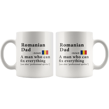 Load image into Gallery viewer, RobustCreative-Romanian Dad Definition Romania Flag Fathers Day - 11oz White Mug family reunion gifts Gift Idea
