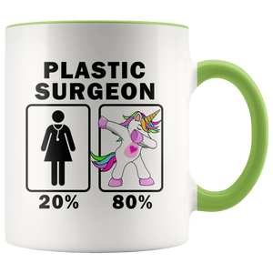 RobustCreative-Plastic Surgeon Dabbing Unicorn 20 80 Principle Superhero Girl Womens - 11oz Accent Mug Medical Personnel Gift Idea