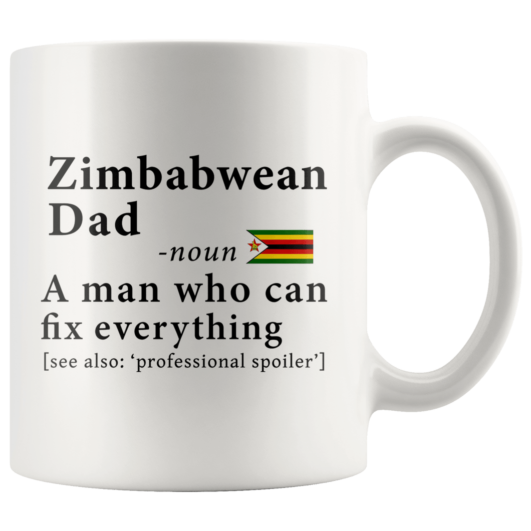 RobustCreative-Zimbabwean Dad Definition Zimbabwe Flag Fathers Day - 11oz White Mug family reunion gifts Gift Idea