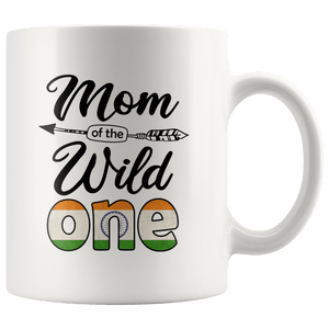 RobustCreative-Indian Mom of the Wild One Birthday India Flag White 11oz Mug Gift Idea