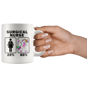 RobustCreative-Surgical Nurse Dabbing Unicorn 20 80 Principle Superhero Girl Womens - 11oz White Mug Medical Personnel Gift Idea