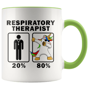 RobustCreative-Respiratory Therapist Dabbing Unicorn 80 20 Principle Graduation Gift Mens - 11oz Accent Mug Medical Personnel Gift Idea