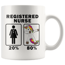 Load image into Gallery viewer, RobustCreative-Registered Nurse Dabbing Unicorn 80 20 Principle Superhero Girl Womens - 11oz White Mug Medical Personnel Gift Idea
