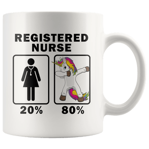 RobustCreative-Registered Nurse Dabbing Unicorn 80 20 Principle Superhero Girl Womens - 11oz White Mug Medical Personnel Gift Idea