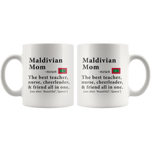 Load image into Gallery viewer, RobustCreative-Maldivian Mom Definition Maldives Flag Mothers Day - 11oz White Mug family reunion gifts Gift Idea
