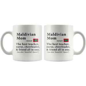 RobustCreative-Maldivian Mom Definition Maldives Flag Mothers Day - 11oz White Mug family reunion gifts Gift Idea