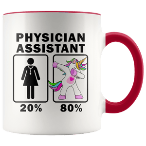 RobustCreative-Physician Assistant Dabbing Unicorn 20 80 Principle Superhero Girl Womens - 11oz Accent Mug Medical Personnel Gift Idea