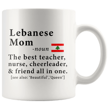 Load image into Gallery viewer, RobustCreative-Lebanese Mom Definition Lebanon Flag Mothers Day - 11oz White Mug family reunion gifts Gift Idea
