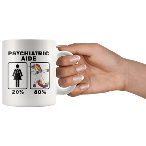 RobustCreative-Psychiatric Aide Dabbing Unicorn 80 20 Principle Superhero Girl Womens - 11oz White Mug Medical Personnel Gift Idea