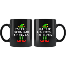 Load image into Gallery viewer, RobustCreative-Im The Grandma of Elves Family Matching Elf Outfits PJ - 11oz Black Mug Christmas group green pjs costume Gift Idea
