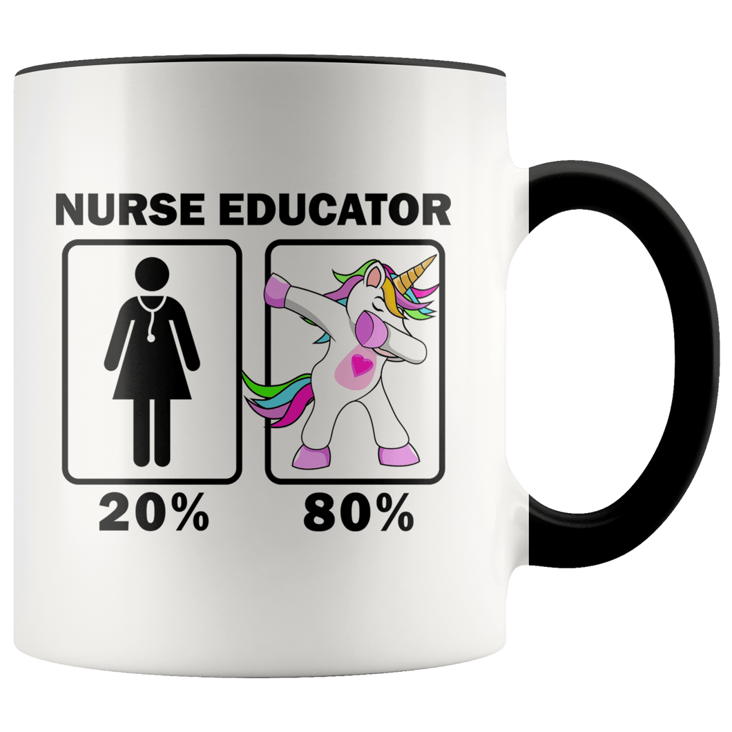 RobustCreative-Nurse Educator Dabbing Unicorn 20 80 Principle Superhero Girl Womens - 11oz Accent Mug Medical Personnel Gift Idea