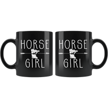 Load image into Gallery viewer, RobustCreative-Minnesota Horse Girl Gifts Minnesotan Shape Country for women - 11oz Black Mug Racing Lover Gift Idea
