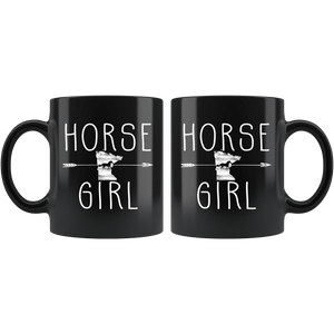 RobustCreative-Minnesota Horse Girl Gifts Minnesotan Shape Country for women - 11oz Black Mug Racing Lover Gift Idea