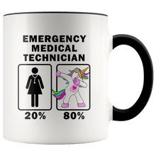 Load image into Gallery viewer, RobustCreative-Emergency Medical Technician Dabbing Unicorn 20 80 Principle Superhero Girl Womens - 11oz Accent Mug Medical Personnel Gift Idea
