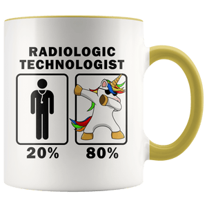 RobustCreative-Radiologic Technologist Dabbing Unicorn 80 20 Principle Graduation Gift Mens - 11oz Accent Mug Medical Personnel Gift Idea