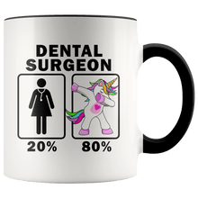 Load image into Gallery viewer, RobustCreative-Dental Surgeon Dabbing Unicorn 20 80 Principle Superhero Girl Womens - 11oz Accent Mug Medical Personnel Gift Idea
