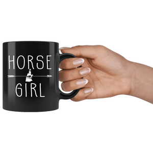 RobustCreative-New Hampshire Horse Girl Hampshirite Shape Country for women - 11oz Black Mug Racing Lover Gift Idea