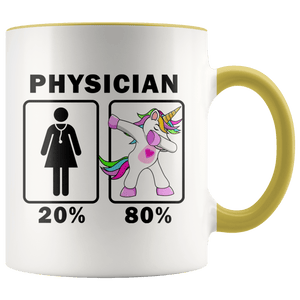 RobustCreative-Physician Dabbing Unicorn 20 80 Principle Superhero Girl Womens - 11oz Accent Mug Medical Personnel Gift Idea