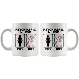 RobustCreative-Psychiatric Nurse Dabbing Unicorn 20 80 Principle Superhero Girl Womens - 11oz White Mug Medical Personnel Gift Idea