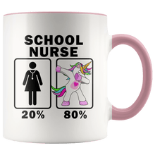 Load image into Gallery viewer, RobustCreative-School Nurse Dabbing Unicorn 20 80 Principle Superhero Girl Womens - 11oz Accent Mug Medical Personnel Gift Idea
